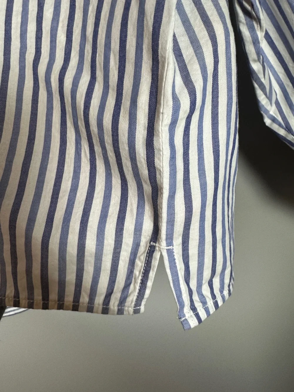 Everlane Cropped Striped Cotton Button Down The Woven PJ Top NWT Small - Picture 11 of 13